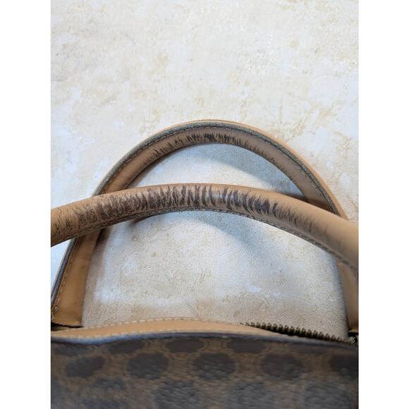 VTG Celine Macadam Boston Bag Brown Coated Canvas Leather - Picture 8 of 11